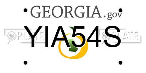 YIA54S Georgia License Plate
