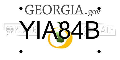 YIA84B Georgia License Plate