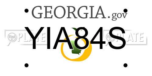 YIA84S Georgia License Plate