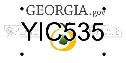 YIC535 Georgia License Plate