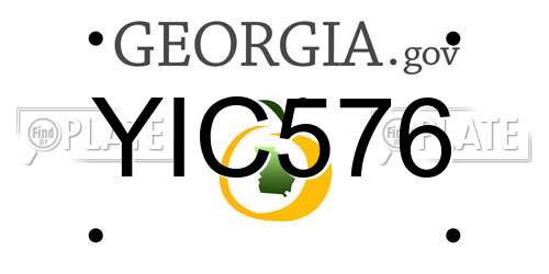 YIC576 Georgia License Plate