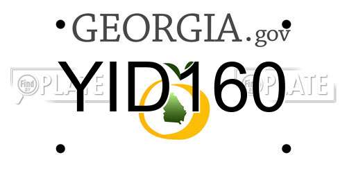 YID160 Georgia License Plate