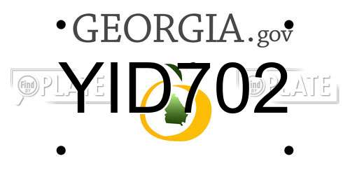 YID702 Georgia License Plate