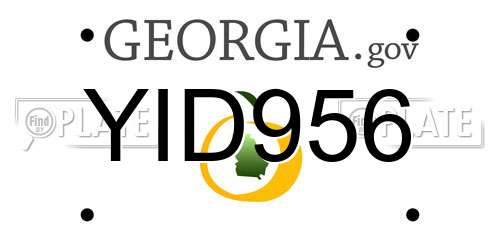 YID956 Georgia License Plate