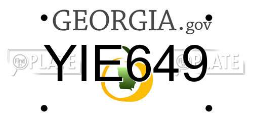 YIE649 Georgia License Plate