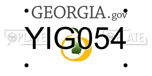 YIG054 Georgia License Plate