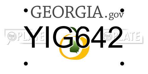 YIG642 Georgia License Plate