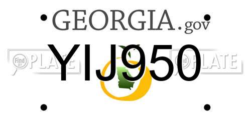 YIJ950 Georgia License Plate