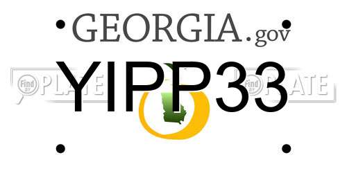 YIPP33 Georgia License Plate