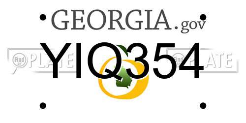 YIQ354 Georgia License Plate