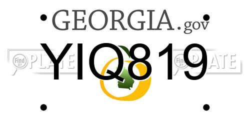 YIQ819 Georgia License Plate