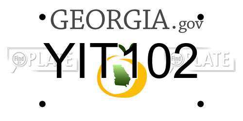 YIT102 Georgia License Plate