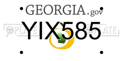 YIX585 Georgia License Plate
