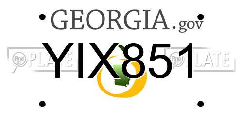 YIX851 Georgia License Plate