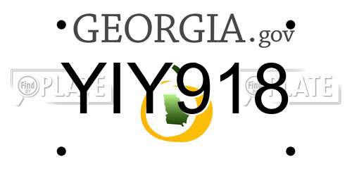 YIY918 Georgia License Plate