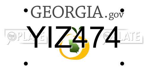 YIZ474 Georgia License Plate