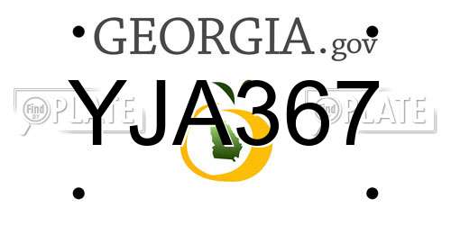 YJA367 Georgia License Plate