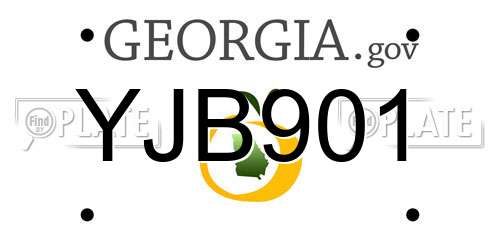 YJB901 Georgia License Plate