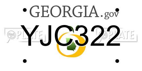 YJC322 Georgia License Plate