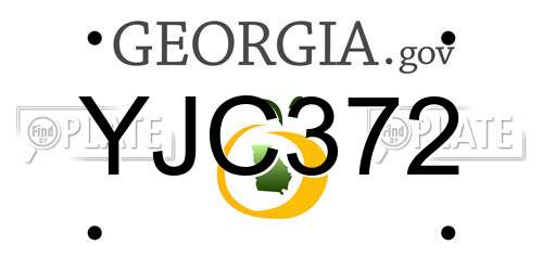 YJC372 Georgia License Plate