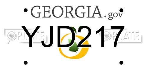 YJD217 Georgia License Plate