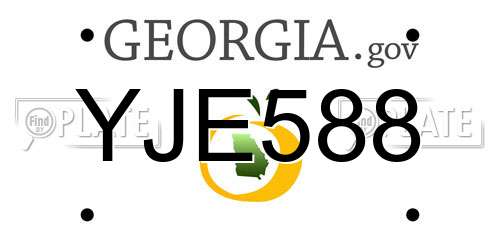 YJE588 Georgia License Plate