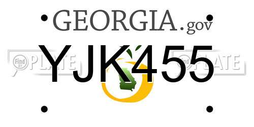YJK455 Georgia License Plate