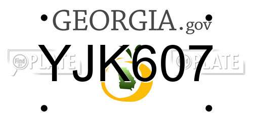 YJK607 Georgia License Plate
