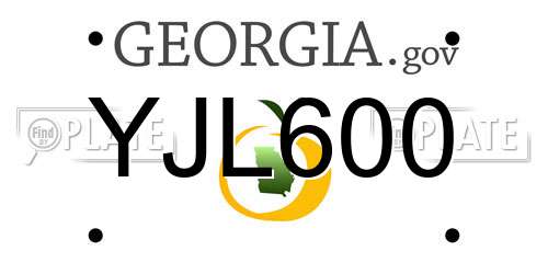 YJL600 Georgia License Plate