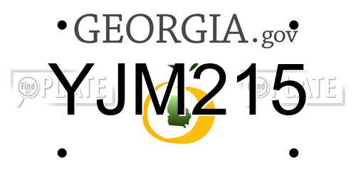 YJM215 Georgia License Plate