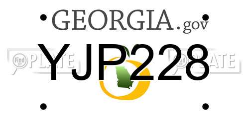 YJP228 Georgia License Plate