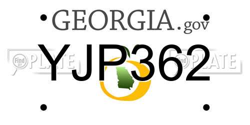 YJP362 Georgia License Plate