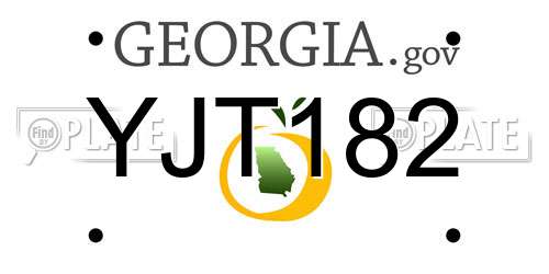 YJT182 Georgia License Plate