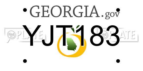 YJT183 Georgia License Plate