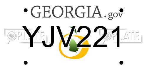 YJV221 Georgia License Plate