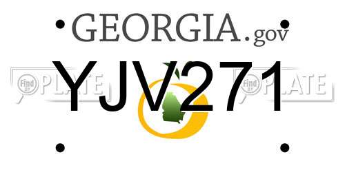 YJV271 Georgia License Plate