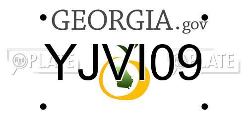 YJVI09 Georgia License Plate