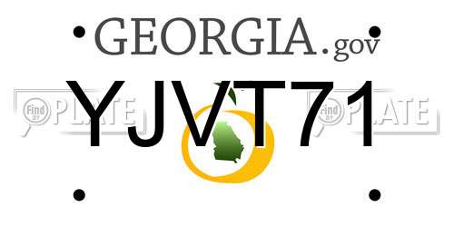 YJVT71 Georgia License Plate