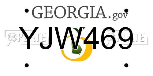YJW469 Georgia License Plate
