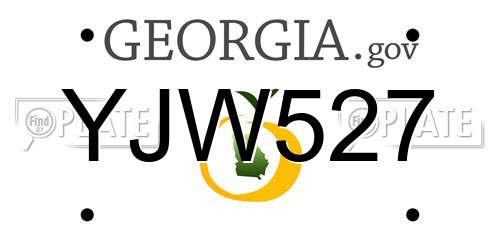 YJW527 Georgia License Plate