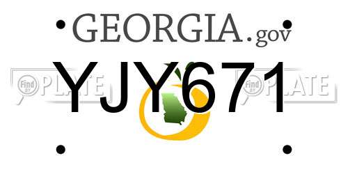 YJY671 Georgia License Plate