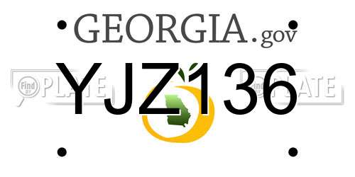 YJZ136 Georgia License Plate
