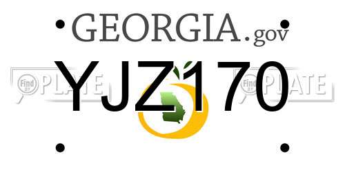YJZ170 Georgia License Plate