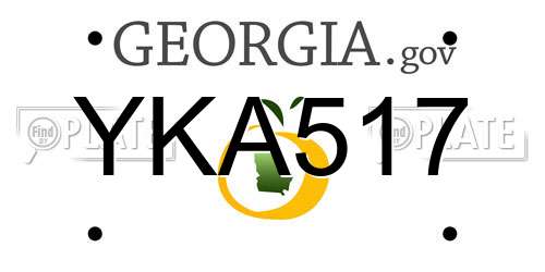 YKA517 Georgia License Plate