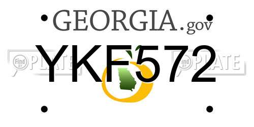YKF572 Georgia License Plate