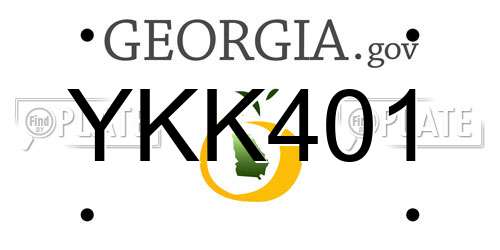 YKK401 Georgia License Plate