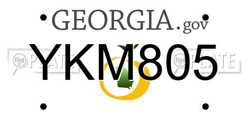 YKM805 Georgia License Plate