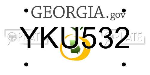 YKU532 Georgia License Plate