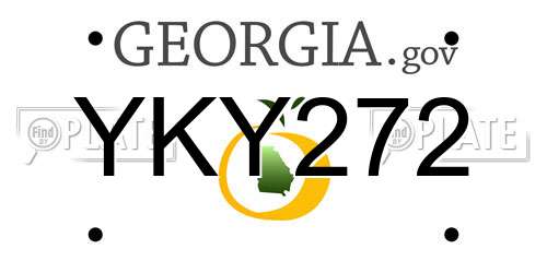 YKY272 Georgia License Plate