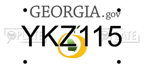 YKZ115 Georgia License Plate